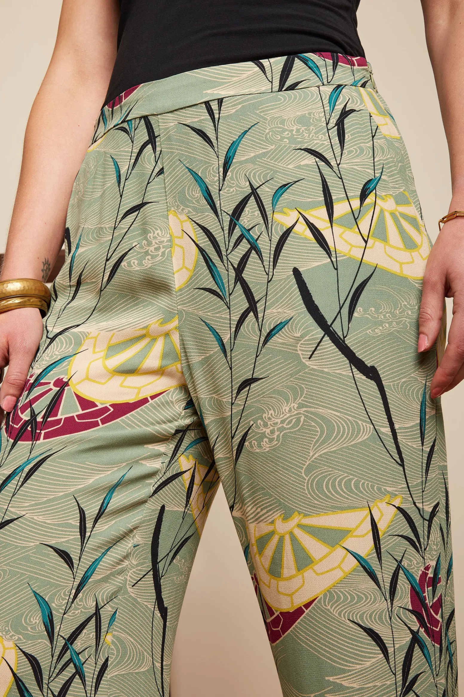 King Louie Broeken|Ethel Pants Blush Dusty Turquoise