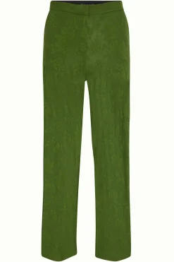 King Louie Broeken|Federica Pants Buzz Jacquard Palm Green