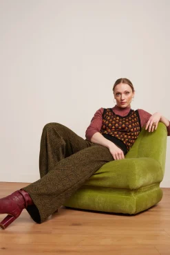 King Louie Broeken|Federica Pants Ruby Jacquard Black