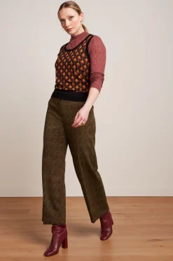 King Louie Broeken|Federica Pants Ruby Jacquard Black
