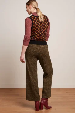 King Louie Broeken|Federica Pants Ruby Jacquard Black
