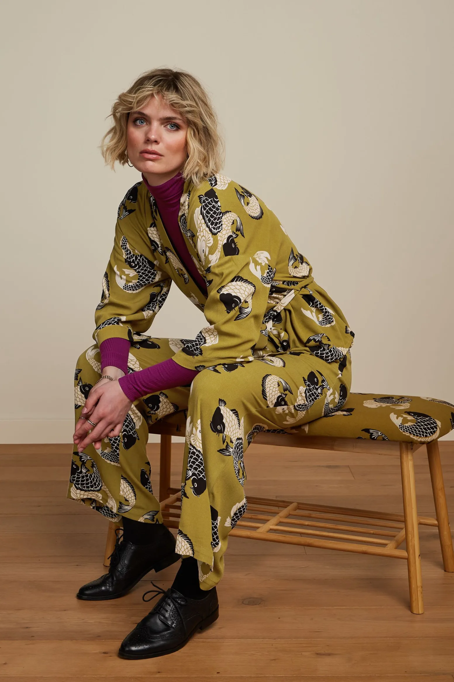 King Louie Broeken|Fintan Pants Koi Chartreuse Yellow