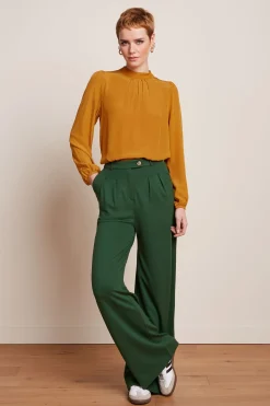 King Louie Broeken|Fintan Pants Milano Crepe Forest Green