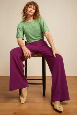 King Louie Broeken|Fintan Pants Milano Crepe Caspia Purple