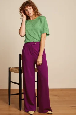 King Louie Broeken|Fintan Pants Milano Crepe Caspia Purple
