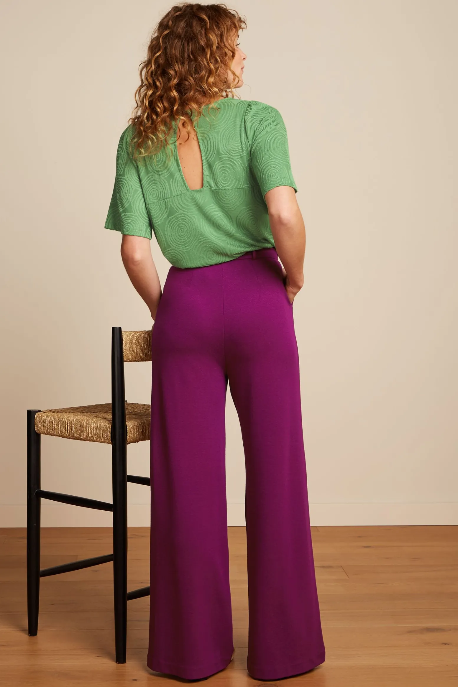 King Louie Broeken|Fintan Pants Milano Crepe Caspia Purple