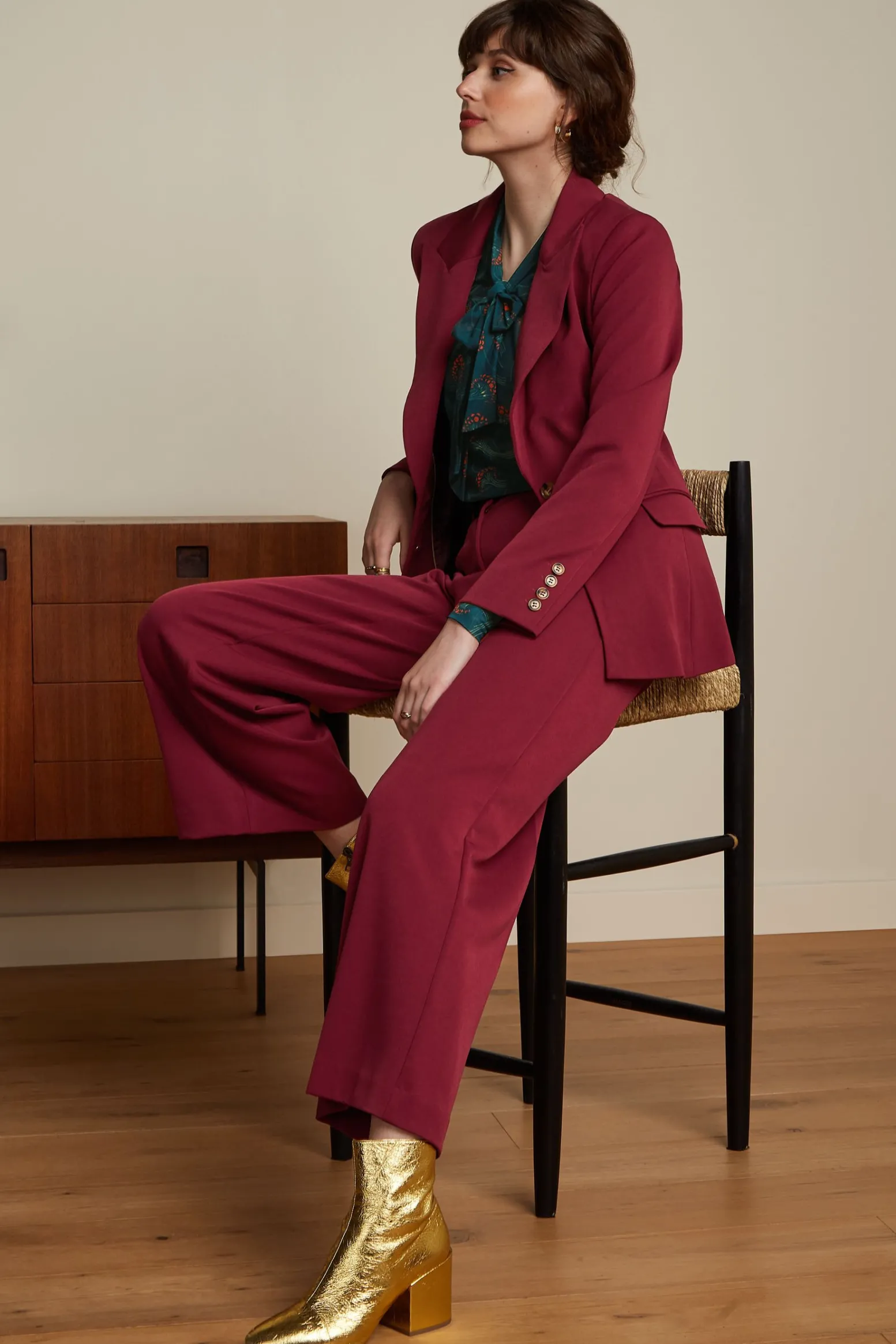 King Louie Broeken|Frederica Pants Broadway Cabernet Red