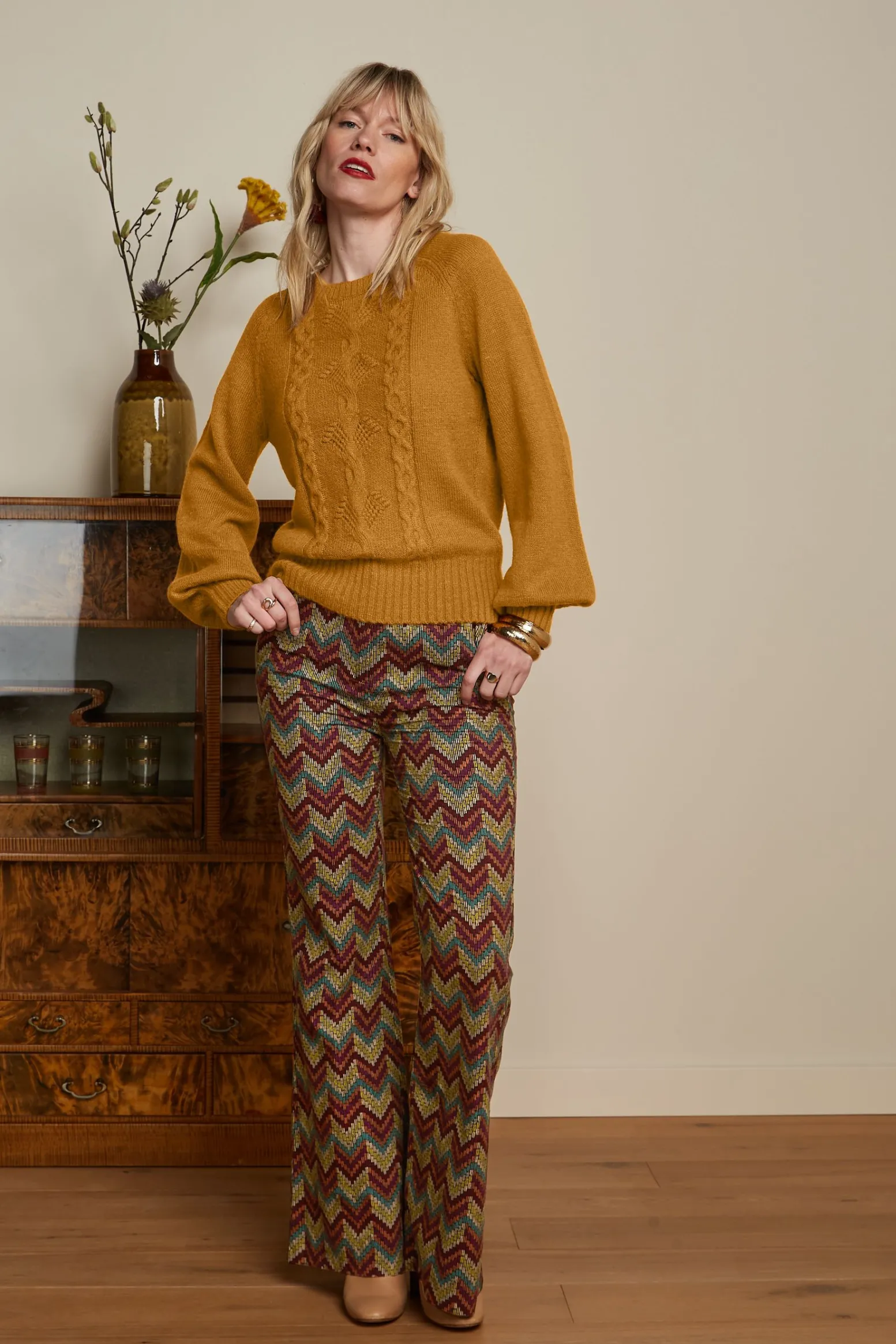 King Louie Broeken|Gael Pants Farley Cabernet Red