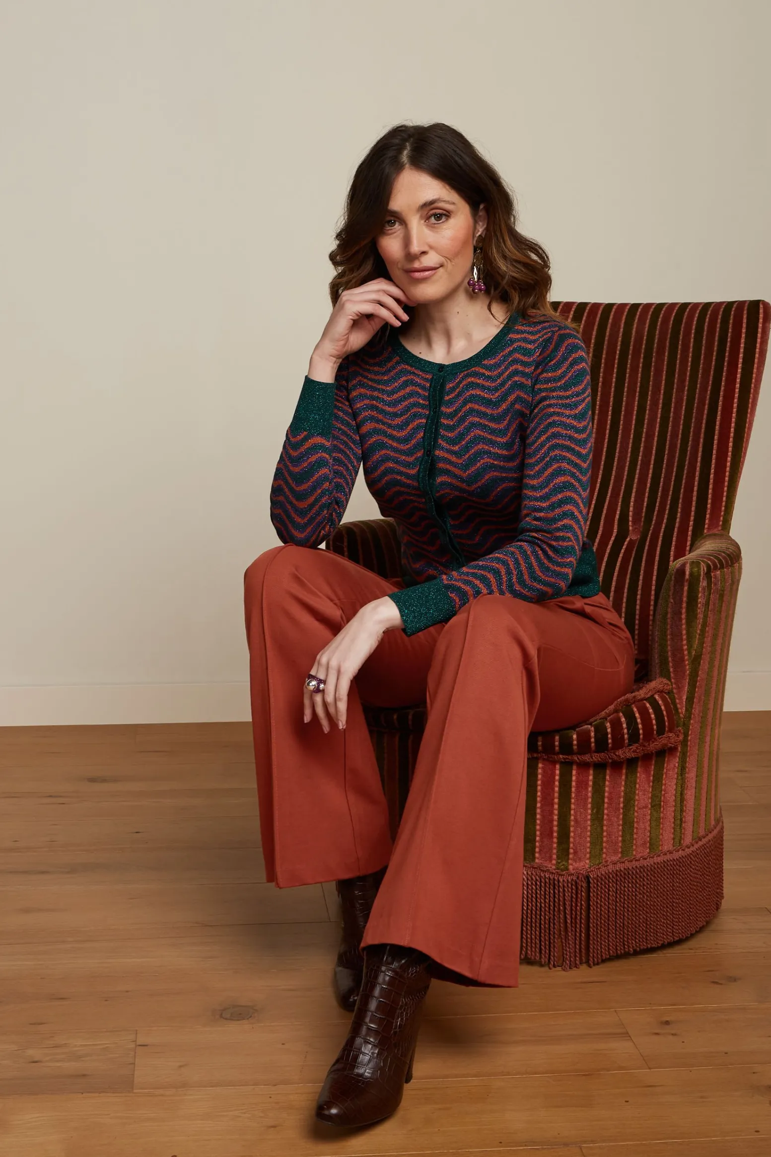 King Louie Broeken|Gael Pintuck Pants Aurora Cognac Orange