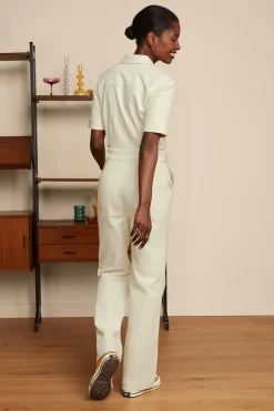 King Louie Jumpsuits|Garbo Zip Jumpsuit Marine Ivory