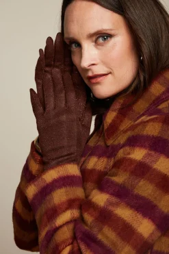 King Louie Accessoires|Glove Long Disco Merlot Brown