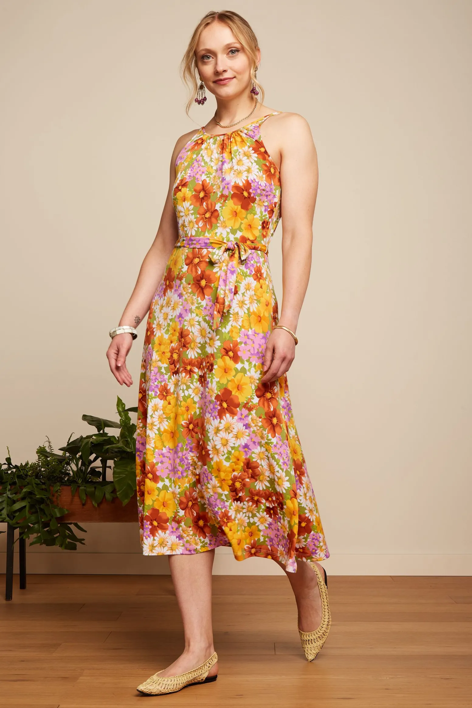 King Louie Jurken|Hazel Dress Marini Tuscan Yellow
