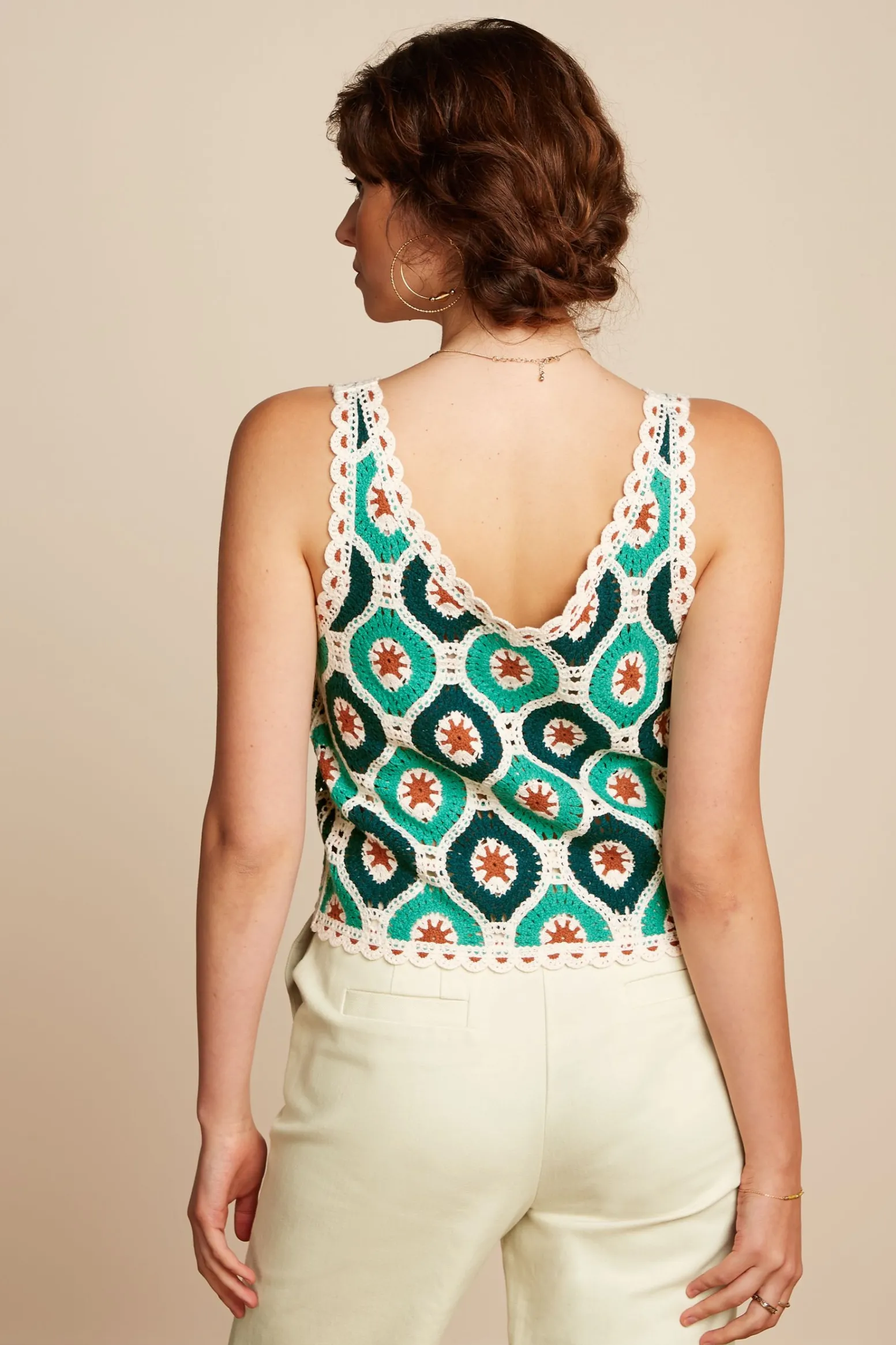 King Louie Tops & Shirts|Janis Top Fray Crochet Dragonfly Green