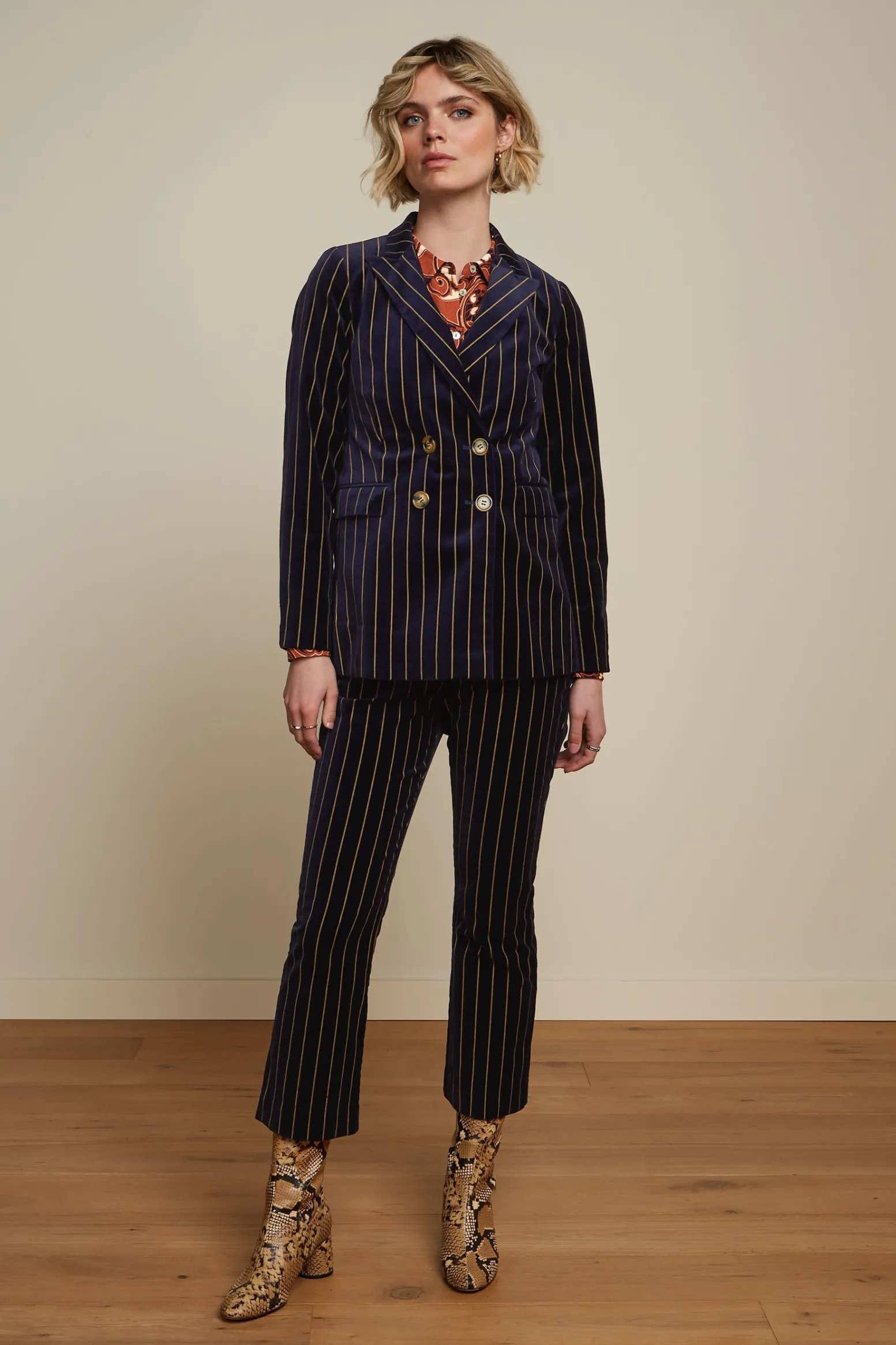 King Louie Broeken|Jenny Pants Pinstripe Blue