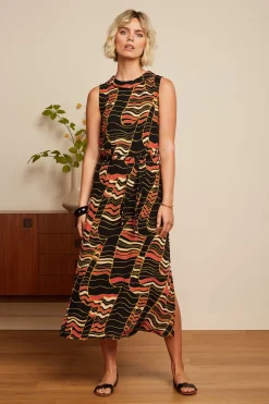 King Louie Jurken|Jodie Maxi Dress Wildly Black