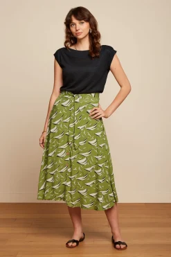 King Louie Rokken|Judy Midi Skirt Bateau Woodbine Green