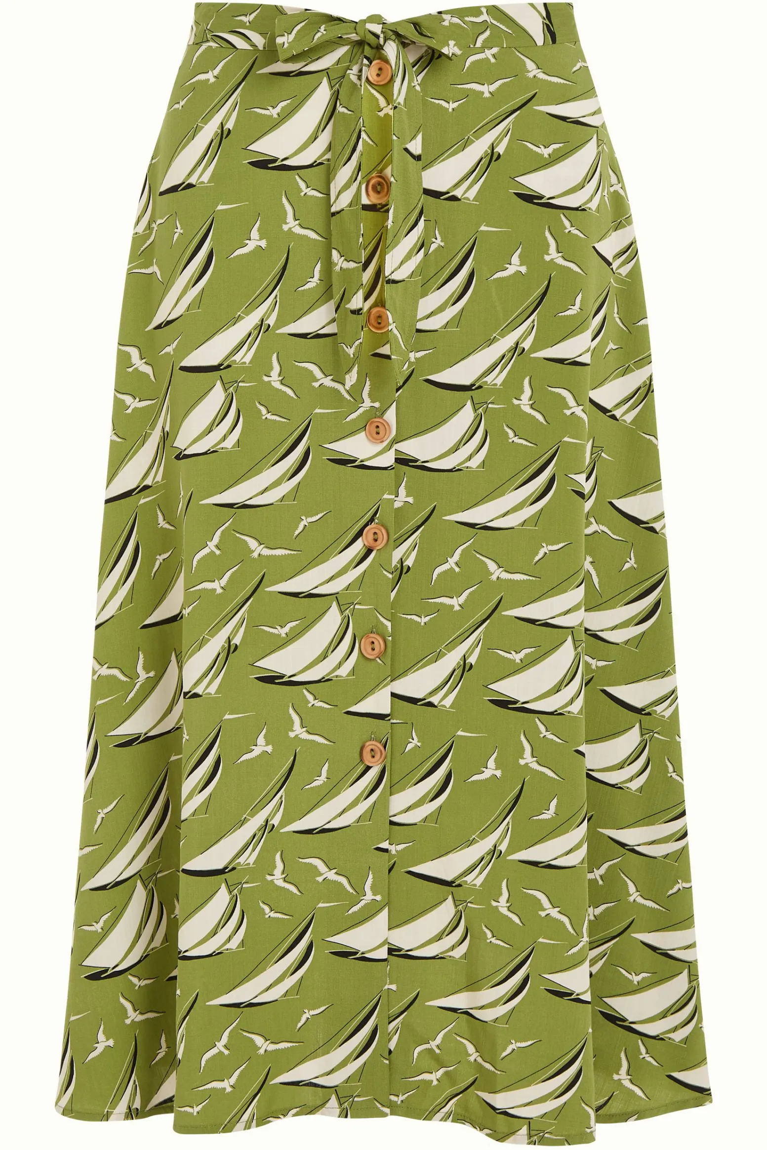 King Louie Rokken|Judy Midi Skirt Bateau Woodbine Green