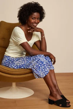 King Louie Rokken|Judy Midi Skirt Mercy Deep Ultramarine