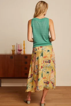 King Louie Rokken|Judy Midi Skirt Serafini Tuscan Yellow