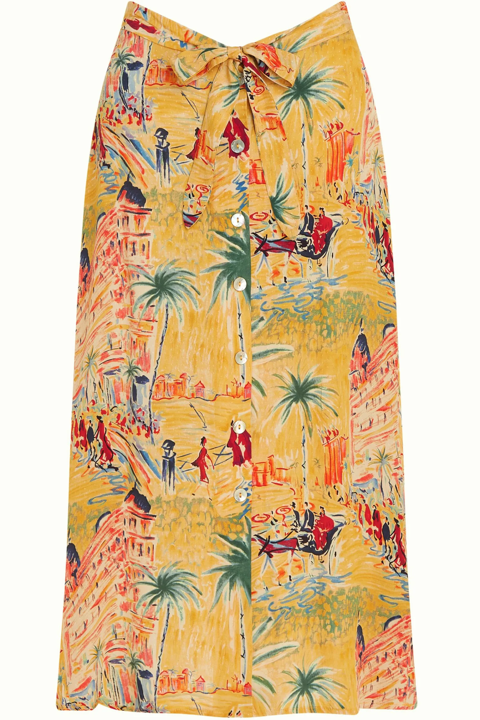 King Louie Rokken|Judy Midi Skirt Serafini Tuscan Yellow