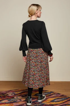 King Louie Rokken|Juno Midi Skirt Meadow Black