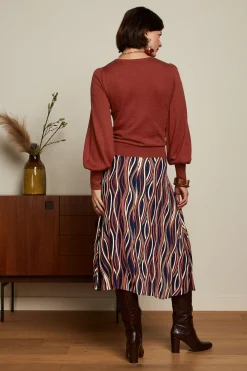 King Louie Rokken|Juno Midi Skirt Merrill Blue
