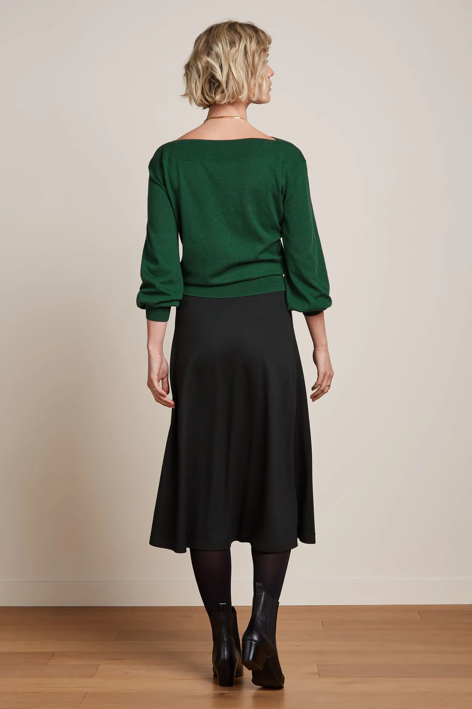 King Louie Rokken|Juno Midi Skirt Milano Crepe Black