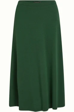 King Louie Rokken|Juno Midi Skirt Milano Crepe Forest Green