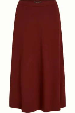 King Louie Rokken|Juno Midi Skirt Milano Crepe Sandelwood Brown
