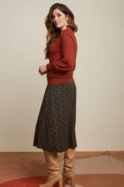 King Louie Rokken|Juno Midi Skirt Noushh Pine Green