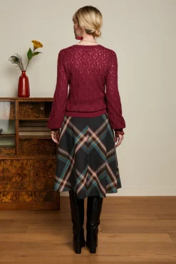 King Louie Rokken|Juno Midi Skirt Sera Check Black