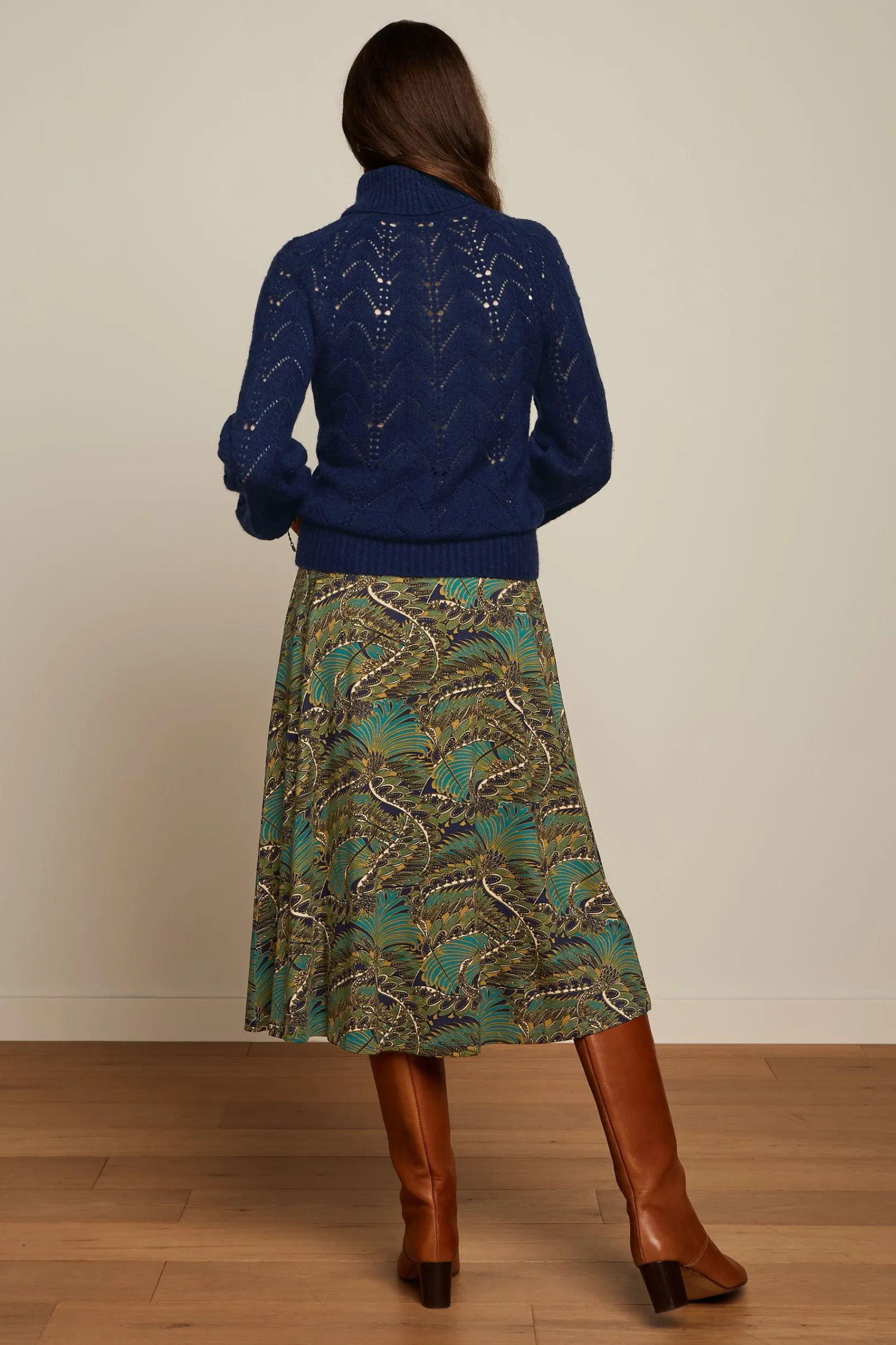 King Louie Rokken|Juno Midi Skirt Venus Blue