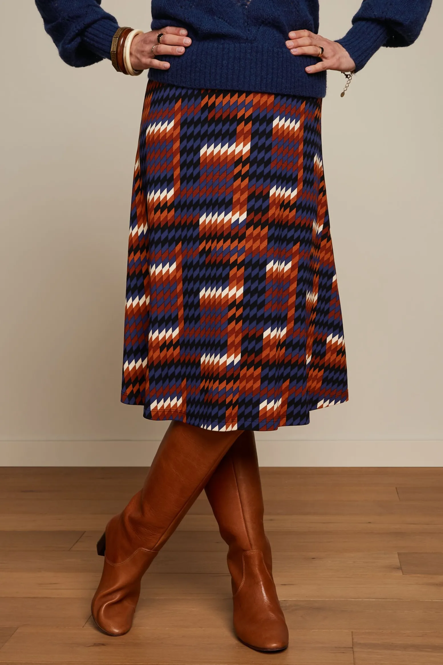 King Louie Rokken|Juno Skirt Clark Streeple Blue