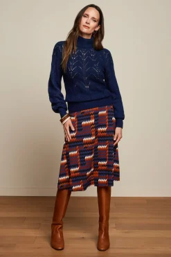 King Louie Rokken|Juno Skirt Clark Streeple Blue