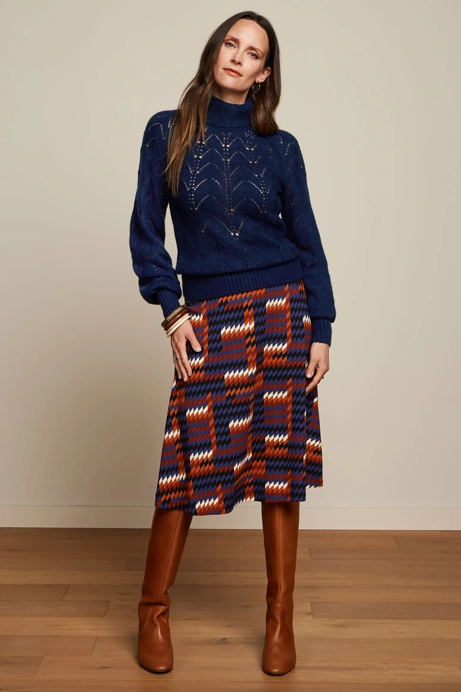 King Louie Rokken|Juno Skirt Clark Streeple Blue