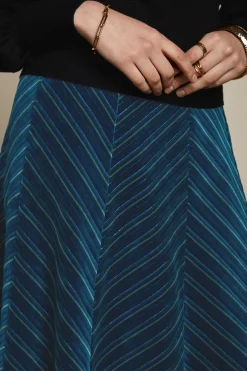 King Louie Rokken|Juno Skirt Moda Stripe Lapis Blue