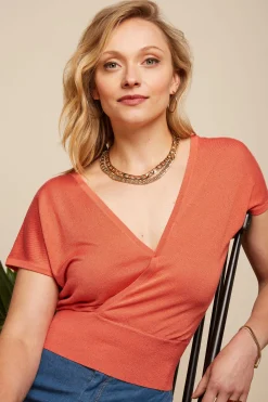 King Louie Tops & Shirts|Kate Cross Top Spiro Flame Orange