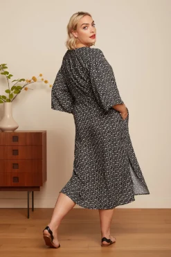 King Louie Jurken|Kiki Kaftan Frankie Black