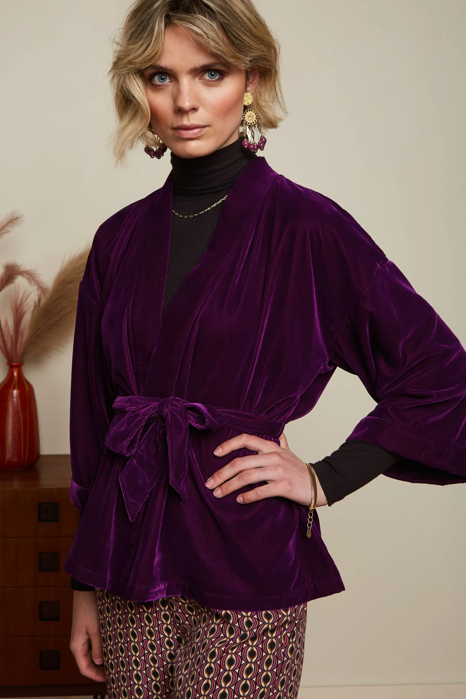 King Louie Jassen & Blazers|Kimono Jacket Gamine Royale Purple