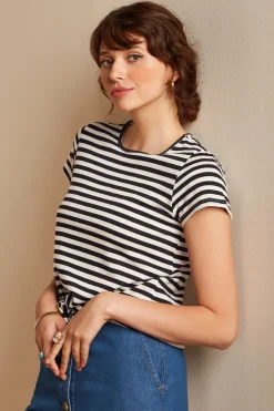 King Louie Tops & Shirts|Knot T-Shirt Chopito Stripe Black