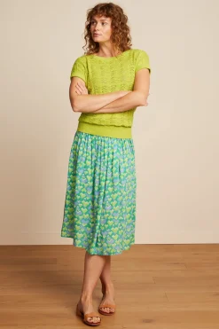 King Louie Rokken|Layla Skirt Cocktail Macaw Green