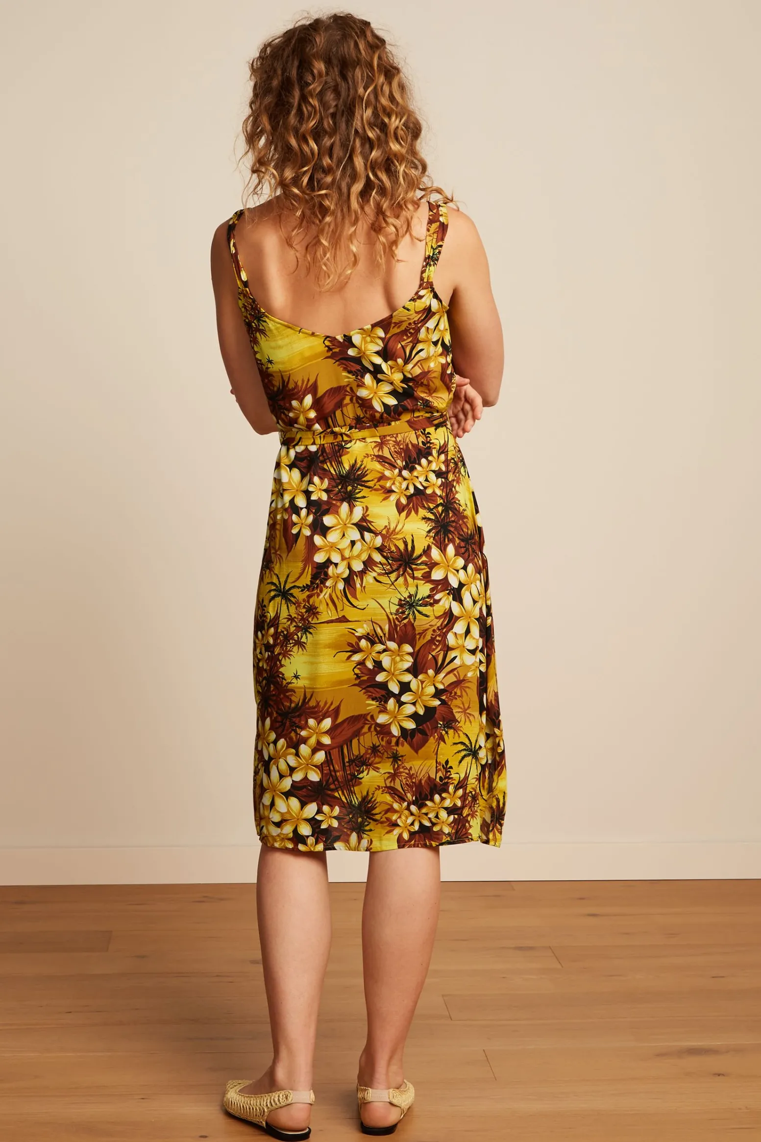 King Louie Jurken|Lenny Dress Emerald Amarillo Gold