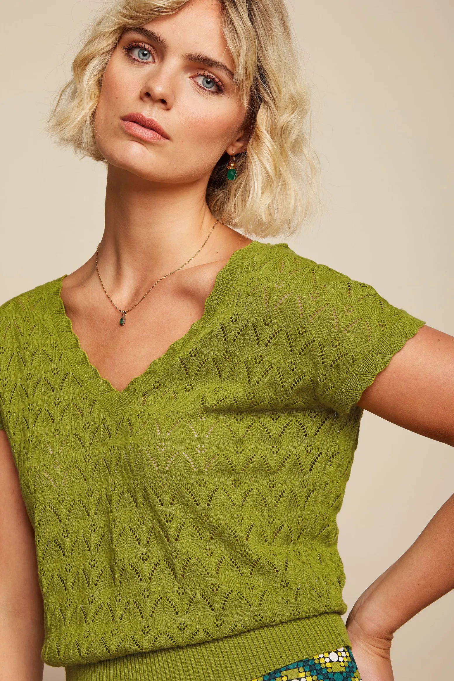 King Louie Tops & Shirts|Lila V Top Rocky Ajour Woodbine Green