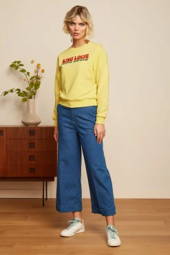 King Louie Broeken|Lisa Culotte Chambray Denim Blue