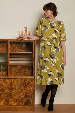 King Louie Jurken|Lizzy Dress Koi Chartreuse Yellow