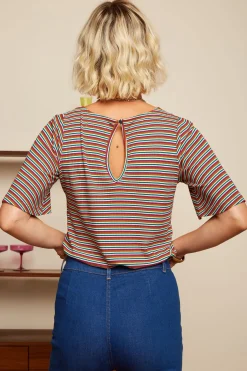 King Louie Tops & Shirts|Lizzy Top Jones Stripe Ponderosa Green