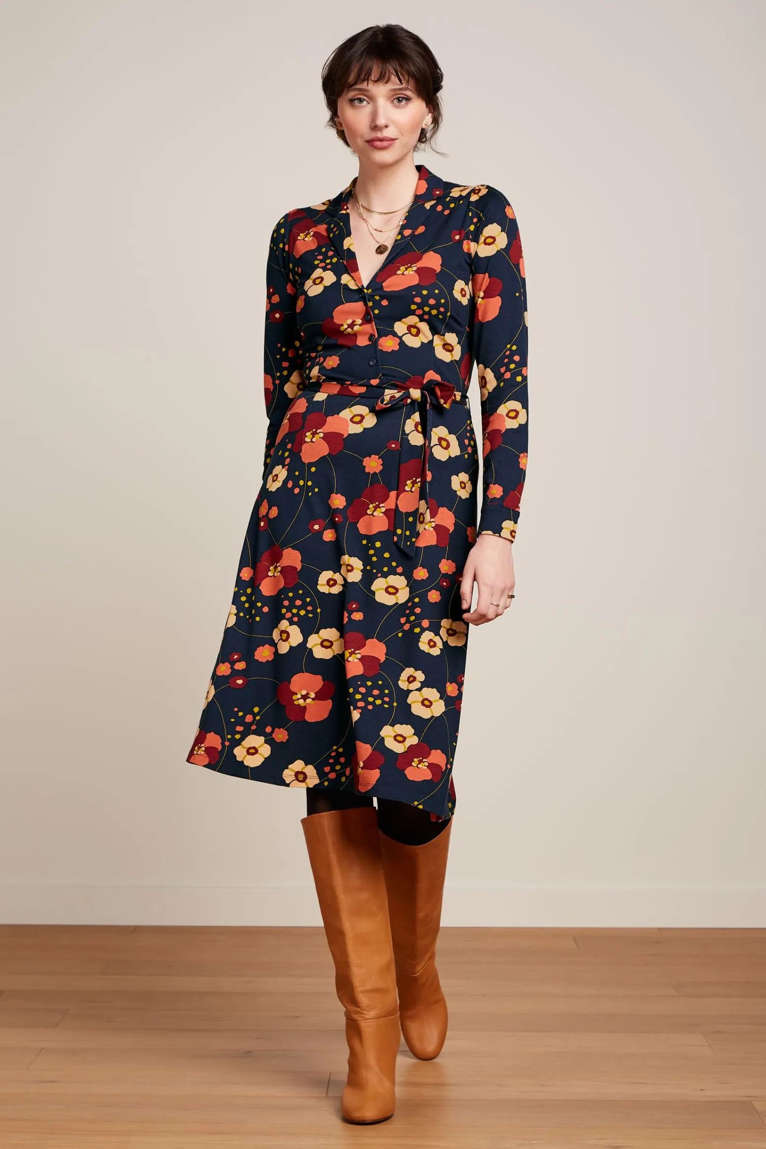 King Louie Jurken|Lola Dress Melody Evening Blue