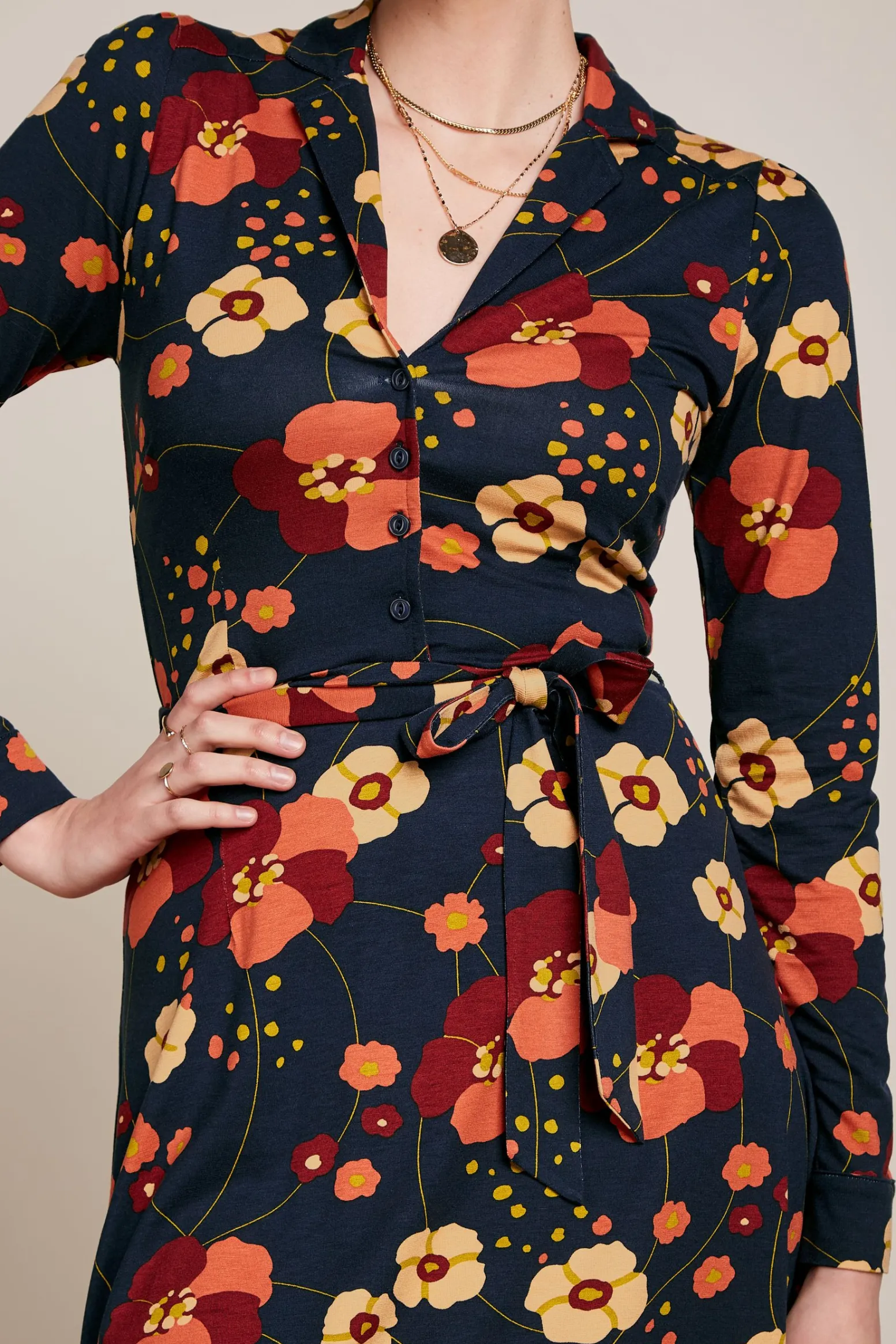 King Louie Jurken|Lola Dress Melody Evening Blue