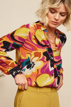 King Louie Blouses|Maisie Blouse Aurelio Shell Orange