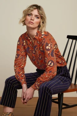 King Louie Blouses|Maisie Blouse Cecilia Spicy Brown